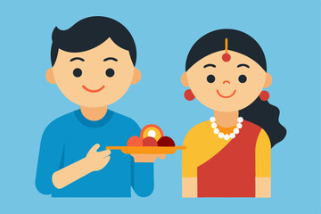 happy family with gift