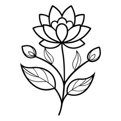 Obraz premium Floral Items Outline Coloring Book Page Line Art