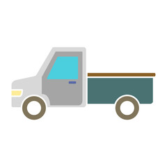 Fototapeta premium pickup truck icon, simple flat style, illustration, logo sign symbol pictogram template, for ui or ux isolated on white for mobile app, editable
