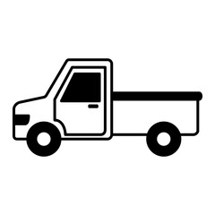 Fototapeta premium pickup truck icon, simple flat style, illustration, logo sign symbol pictogram template, for ui or ux isolated on white for mobile app, editable