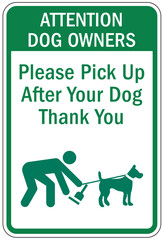 Dog poop sign please pick up after your dog