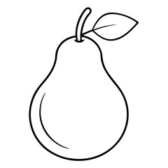 Glossy Pear Outline Coloring Book Page Line Art