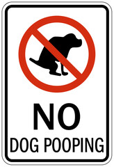 Dog poop sign no dog pooping