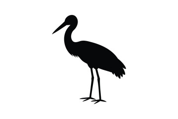 Fototapeta premium A stork silhouette on white background