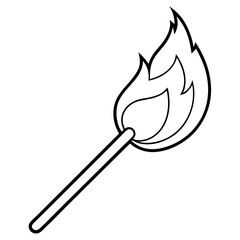 Match Outline Coloring Book Page Line Art Drawing