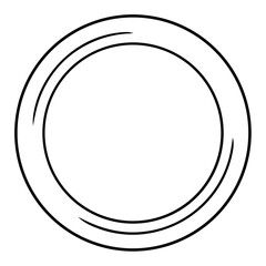 Naklejka premium Plate Outline Coloring Book Page Line Art Drawing