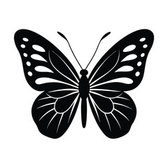 butterfly face wings visible vector art silhouette