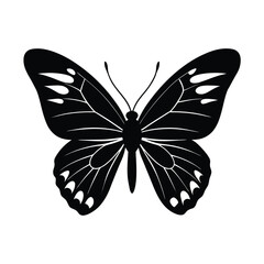 butterfly face wings visible vector art silhouette