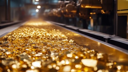 Gold processing factory conveyor belt