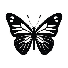 butterfly face wings visible vector art silhouette
