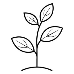 Planting Hope: Seeding Plant Outline Coloring Page

