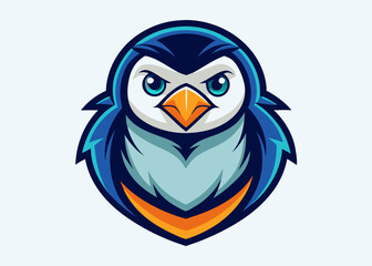 Vector Logo Illustration Penguin Gradient Colorful Style. Vector clip art simple gradients. minimalist logo, Icon, element vector illustration
