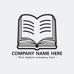 Book illustration black and white for logo company vector image
