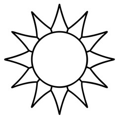 Shine Bright: Sun Outline Coloring Page