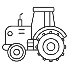 Farm Power: Tractor Outline Coloring Page