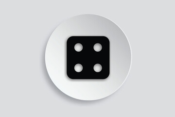 Dice icon showing number four, great for games, randomness, or entertainment themes.