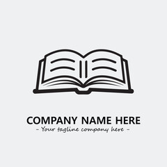 Book illustration black and white for logo company vector image
