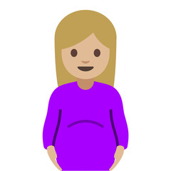 Pregnant Woman Emoji (Light Skin Tone, Blonde Hair)
