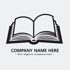 Book illustration black and white for logo company vector image
