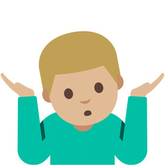 Person Shrugging Emoji (Light Skin Tone, Blonde Hair, Male)

