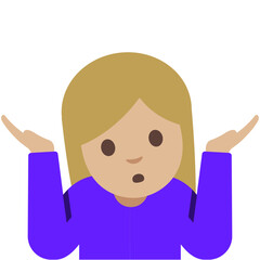 Fototapeta premium Person Shrugging Emoji (Light Skin Tone, Blonde Hair, Female) 