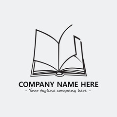 Book illustration black and white for logo company vector image
