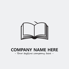 Book illustration black and white for logo company vector image

