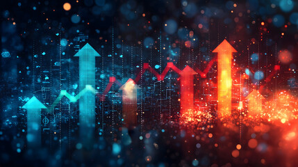 Market growth trends financial analysis dashboard digital environment data visualization insights