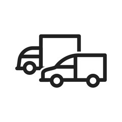 Parked Trucks icon vector image. Suitable for mobile apps, web apps and print media.