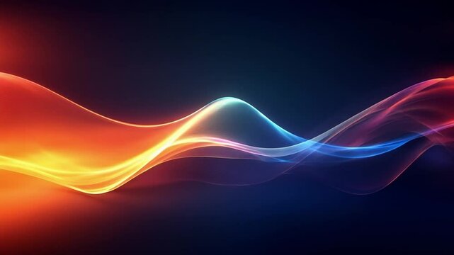 Vibrant light waves in motion on a dark background.