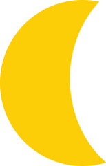 Moon and Crescent Icon in flat Vector Design for apps or website isolated on transparent background