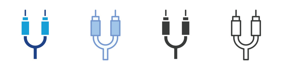 Audio Cable Icons Collection – Multiple Vector Styles Icons
