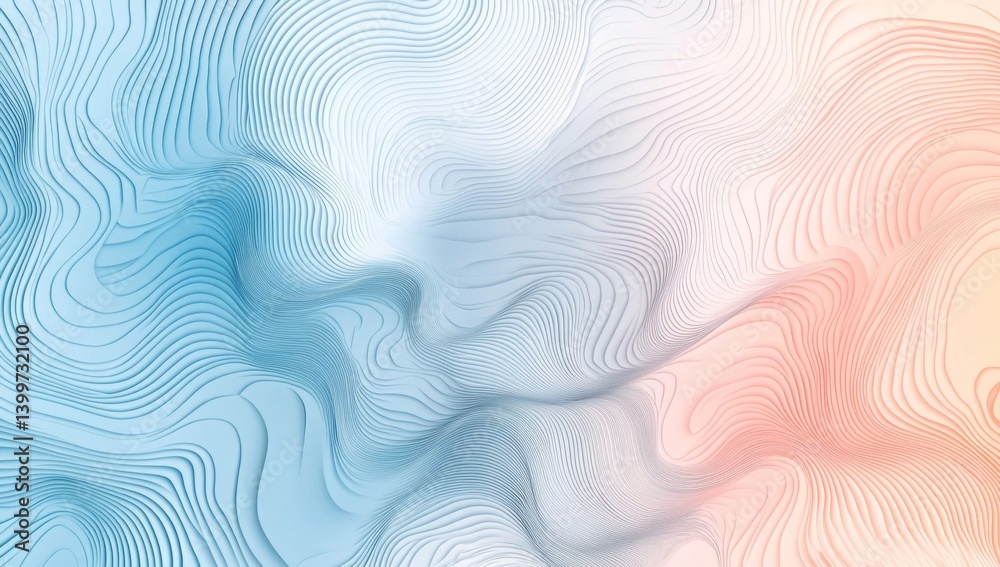 Wall mural abstract, flowing lines in cool colors. soft, wavy lines create a dynamic, ethereal visual experienc