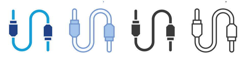 Auxiliary Cable Icons Collection – Multiple Vector Styles Icons