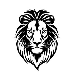 Lion's Majesty: A striking monochrome illustration depicts a lion's head, its powerful gaze and majestic mane rendered in bold, graphic style.