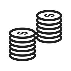 Stacks of Coins icon vector image. Suitable for mobile apps, web apps and print media.