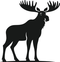Silhouette of a woodland animal moose