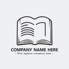 Book illustration black and white for logo company vector image
