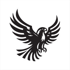 Stylized Phoenix Bird Vector Logo Design

