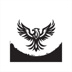 Stylized Phoenix Bird Vector Logo Design

