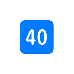 Number 40 Filled Square Icon