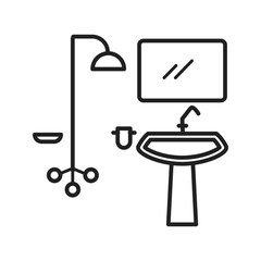 Washroom icon vector image. Suitable for mobile apps, web apps and print media.