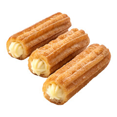Cream Filled Churros isolated on white background
