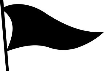 Retro pennant white and black flags icon, banner pendants flagpoles, vector icons. Sport camp or university and varsity club pennants, blank waving flag poles, outline signs transparent background