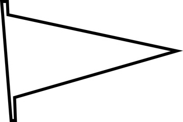 Retro pennant white and black flags icon, banner pendants flagpoles, vector icons. Sport camp or university and varsity club pennants, blank waving flag poles, outline signs transparent background