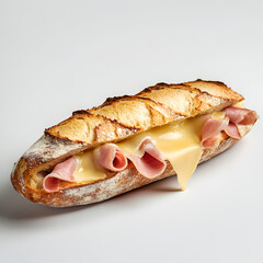 Savoring a delicious ham and cheese sandwich cozy  setting close-up food photography inviting atmosphere culinary delight