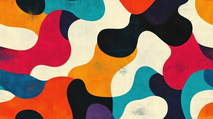 Abstract colorful pattern with vibrant organic shapes and textured background