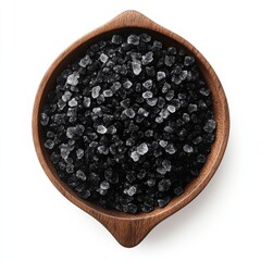 black coarse salt clipart, exotic seasoning element, 3D realistic, isolated on white background
