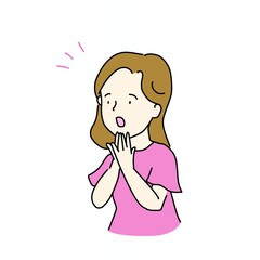 驚く女性