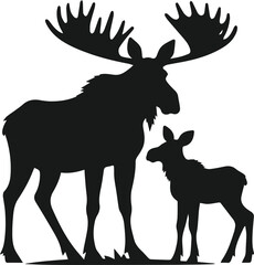Silhouette of a woodland animal moose